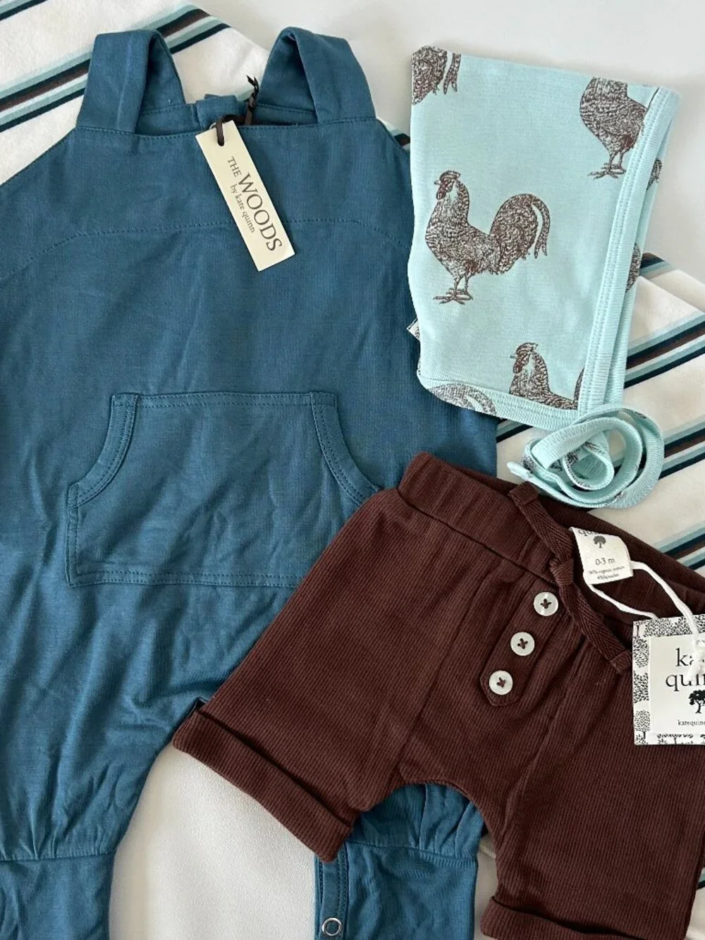 NWT Kate Quinn Baby Bundle 0-3M Farm Modal Organic Cotton Newborn Set